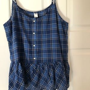 Plaid peplum tank top